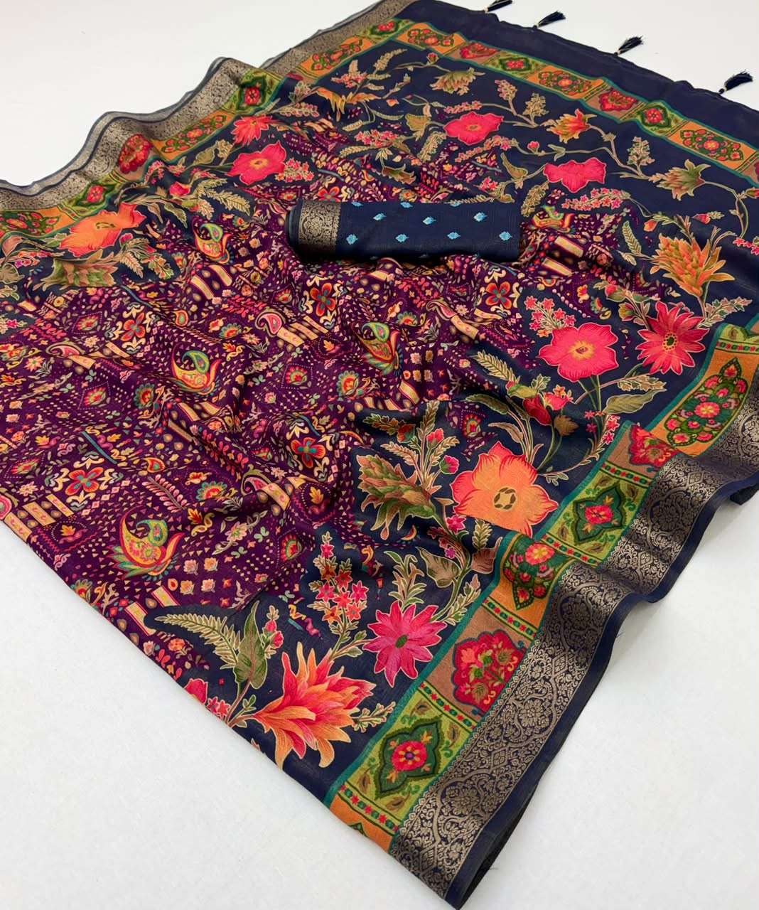 RajMata Series Aahana Soft Nylon Viscous fabric Multicolor Direct Print on saree wholesale in surat